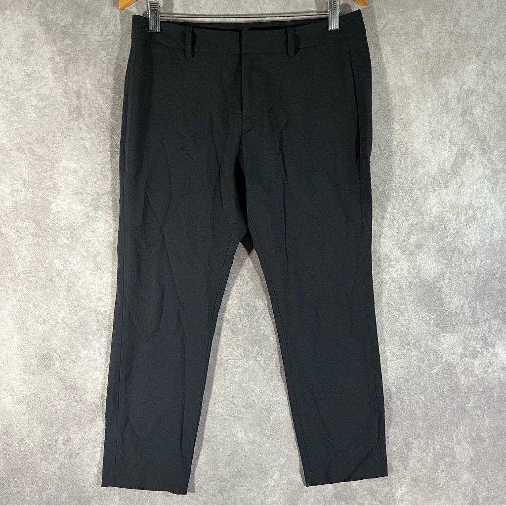 Nili Lotan Pants Womens 4 Black Wool Tapered Dress Trousers Made Usa *See Desc*